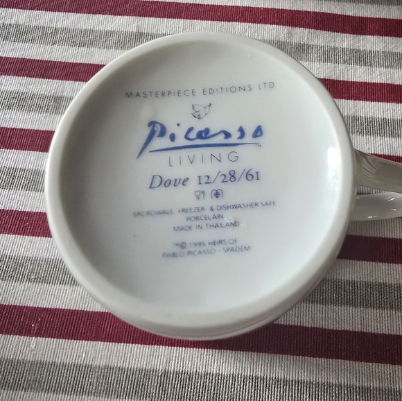 Picasso Dove White Blue Mug Cup - Picture 3 of 5